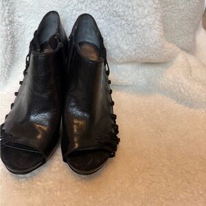 Nine West Black Peep-Toe Ankle Booties